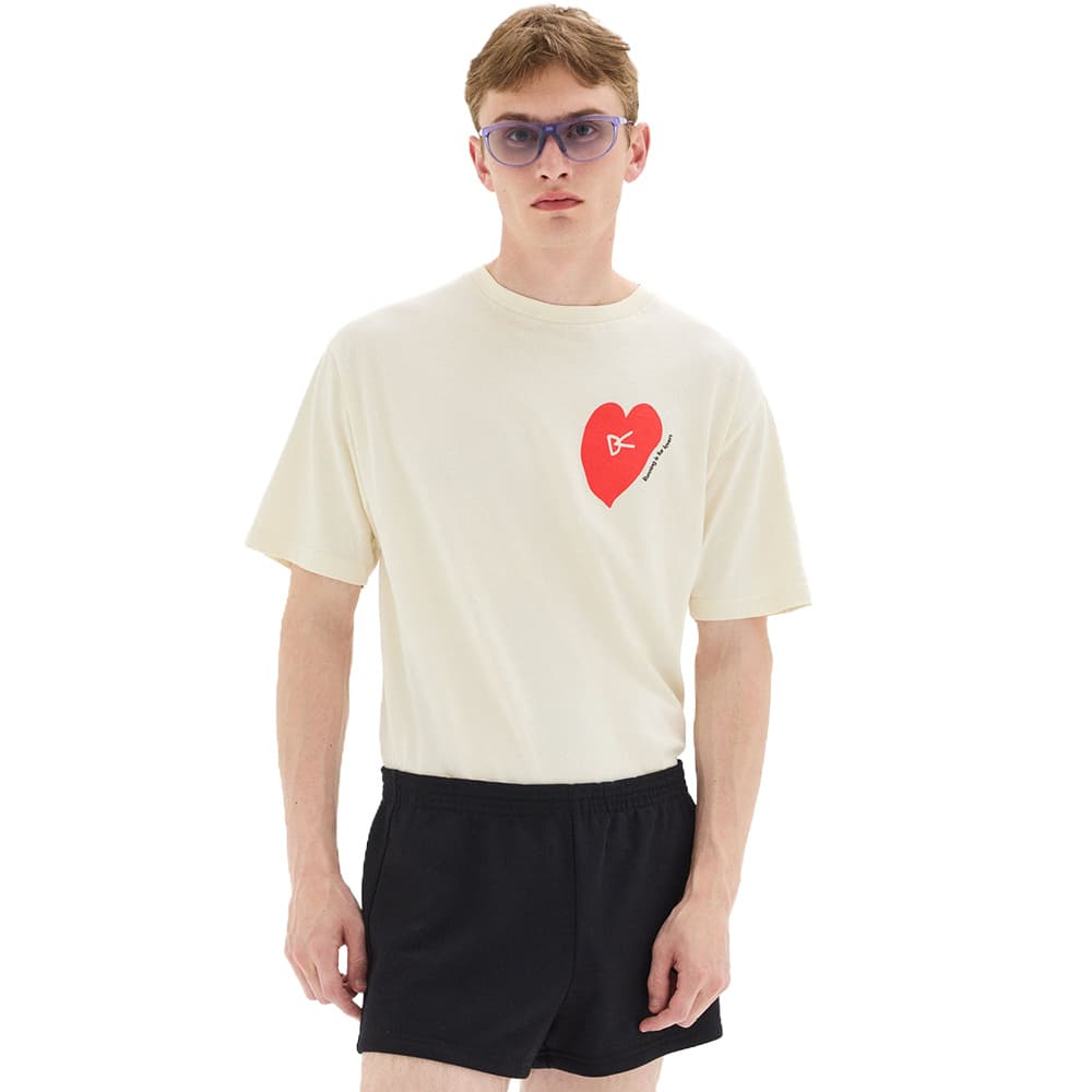 California Cotton Tee Run In Love Vintage White, view: 2