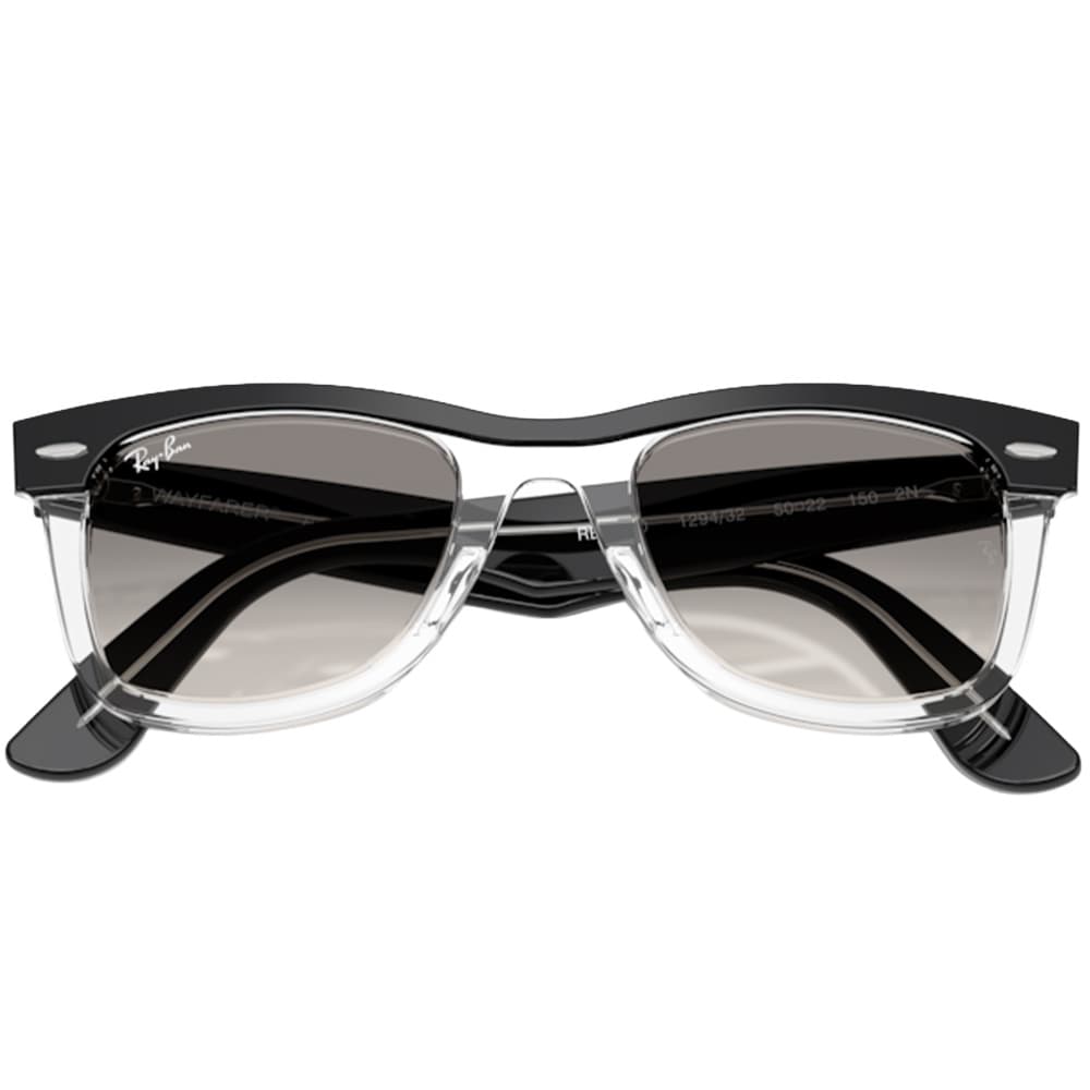 Wayfarer Black On Transparent Clear Gradient Grey, view: 4