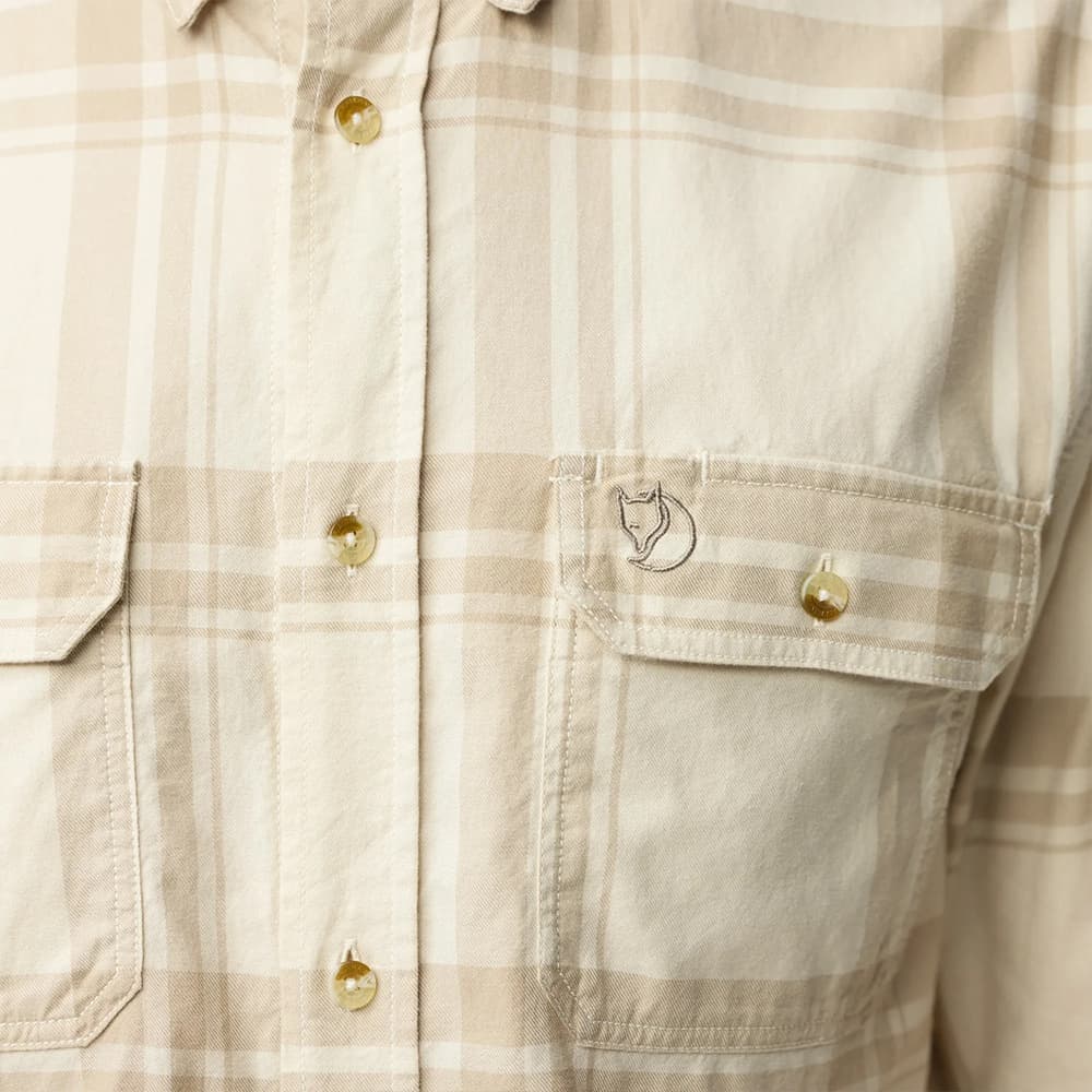 Övik Lite Flannel Shirt M Chalk White-Fossil, view: 4