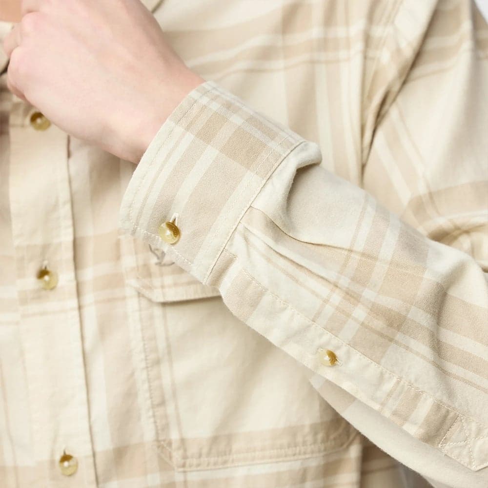 Övik Lite Flannel Shirt M Chalk White-Fossil, view: 5