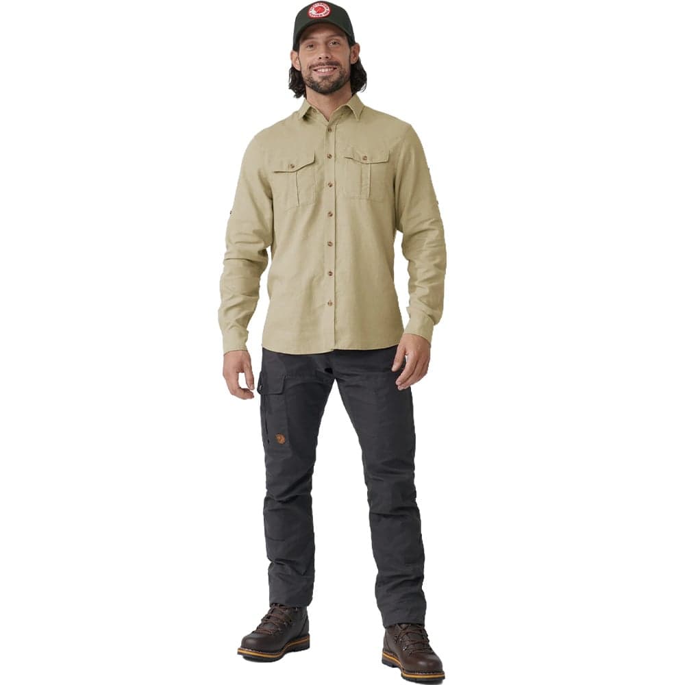 Övik Travel Shirt Ls M Sand Stone, view: 2