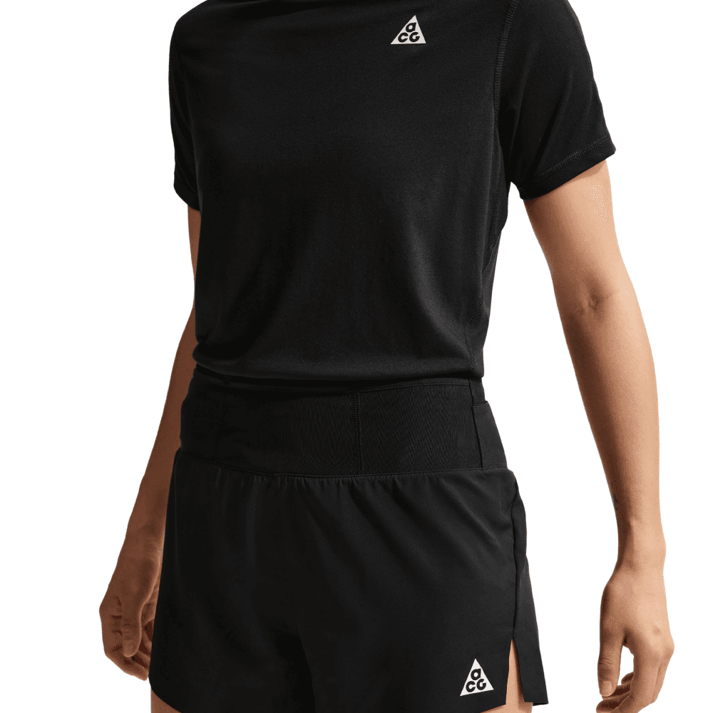 W's Acg Dri-Fit Mid-Rise Brief-Lined Trail Running Shorts Black/Black/Summit White, view: 2