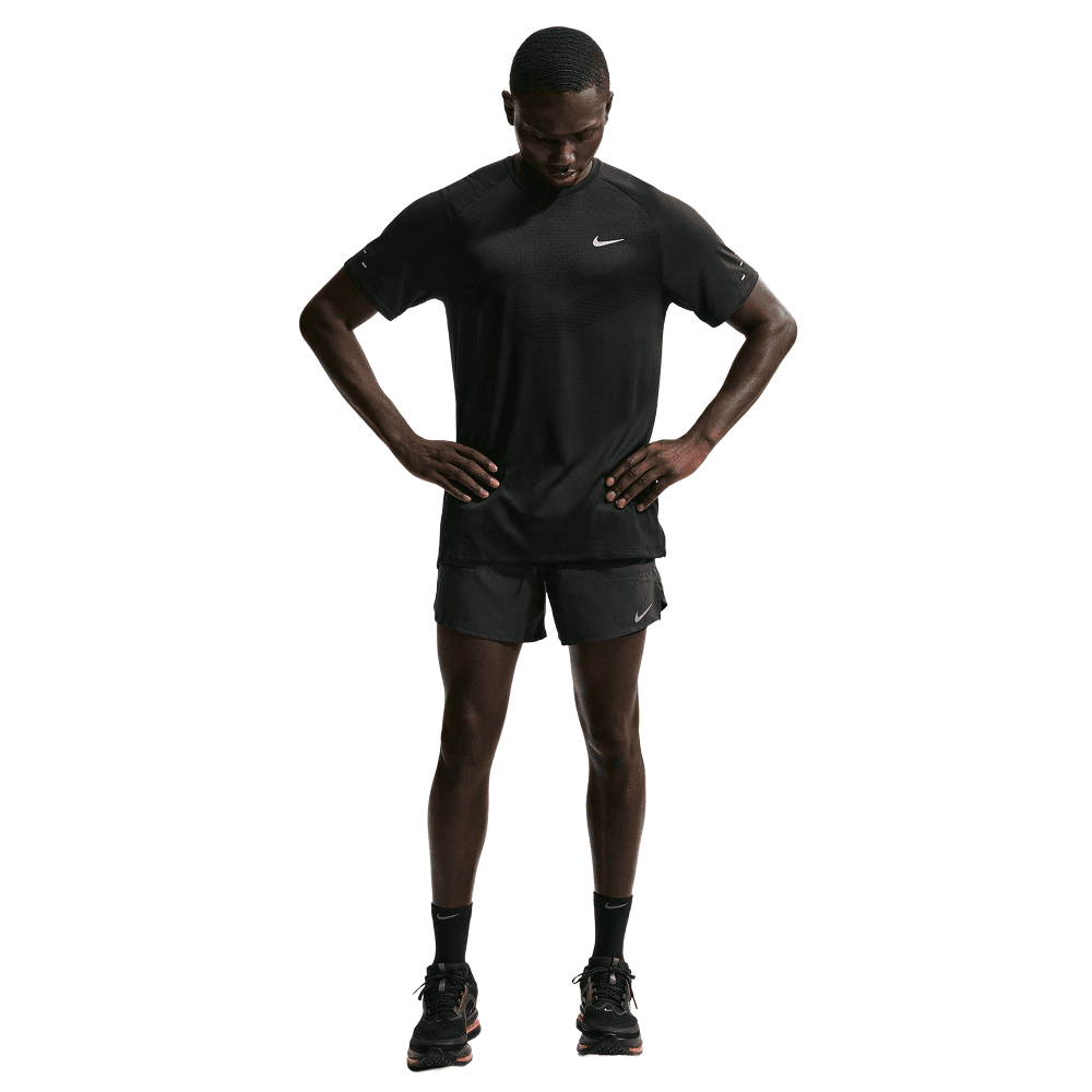 M's Stride Dri-Fit Adv Short-Sleeve Running Top Black/Reflective Silv, view: 3