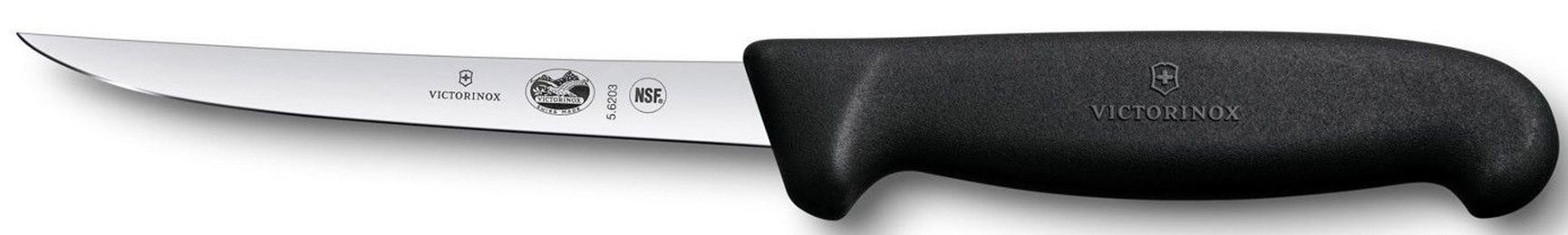 productImage: Utbeningskniv 15 cm Svart Fibrox, rett ekstra smalt blad