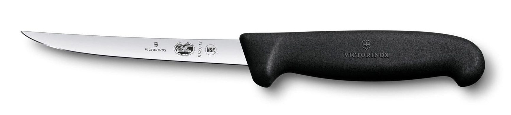 productImage: Utbeningskniv 12 cm Svart Fibrox, rett ekstra smalt blad
