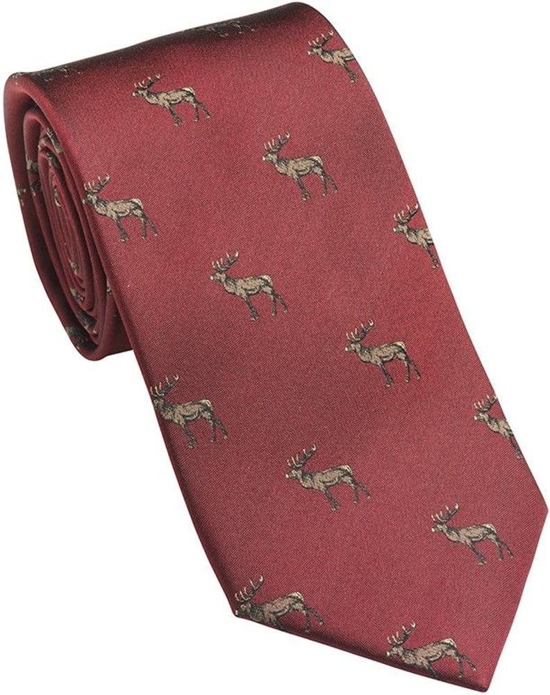 productImage: Stag Deer Silk Tie Vintage Red