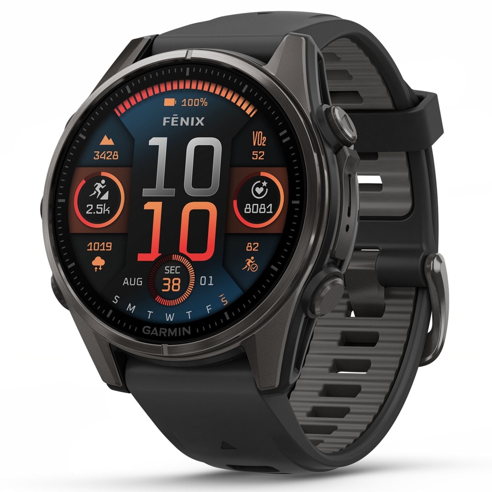 productImage: fenix 8 AMOLED 43mm Sapphire Carbon Gray Titanium / Black