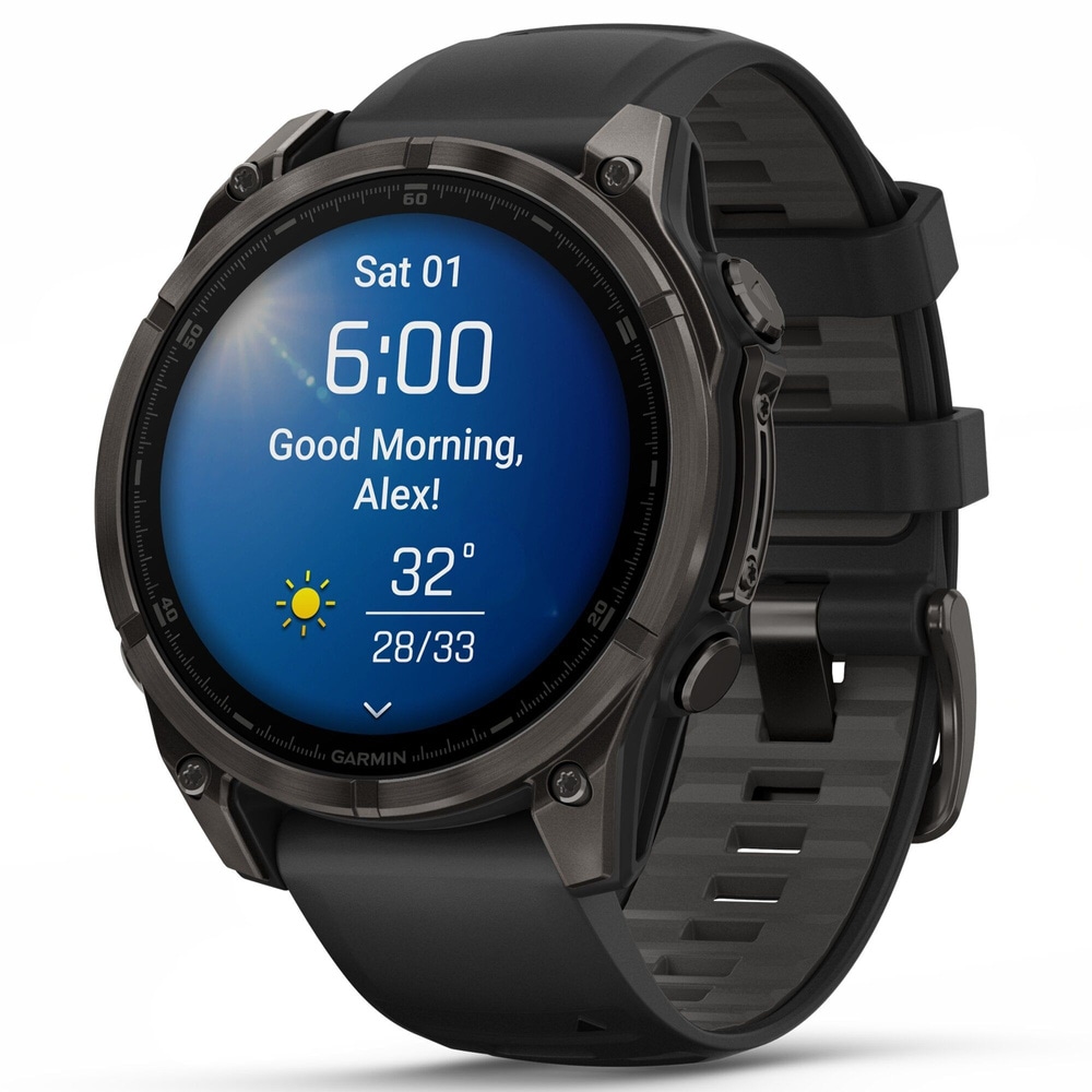 productImage: fenix 8 AMOLED 47mm Sapphire Carbon Gray DLC Titanium / Black