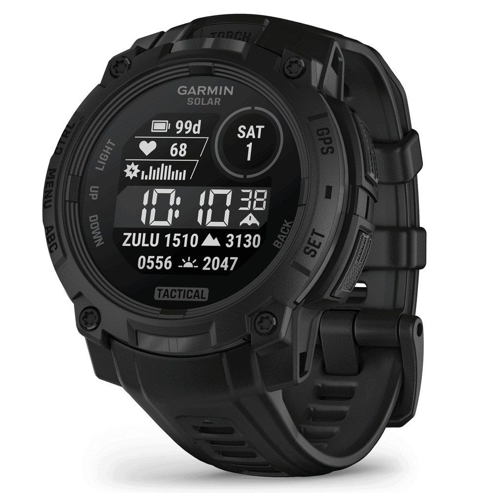 productImage: Instinct® 3 45 mm Solar Tactical Edition Svart med Svart Armband