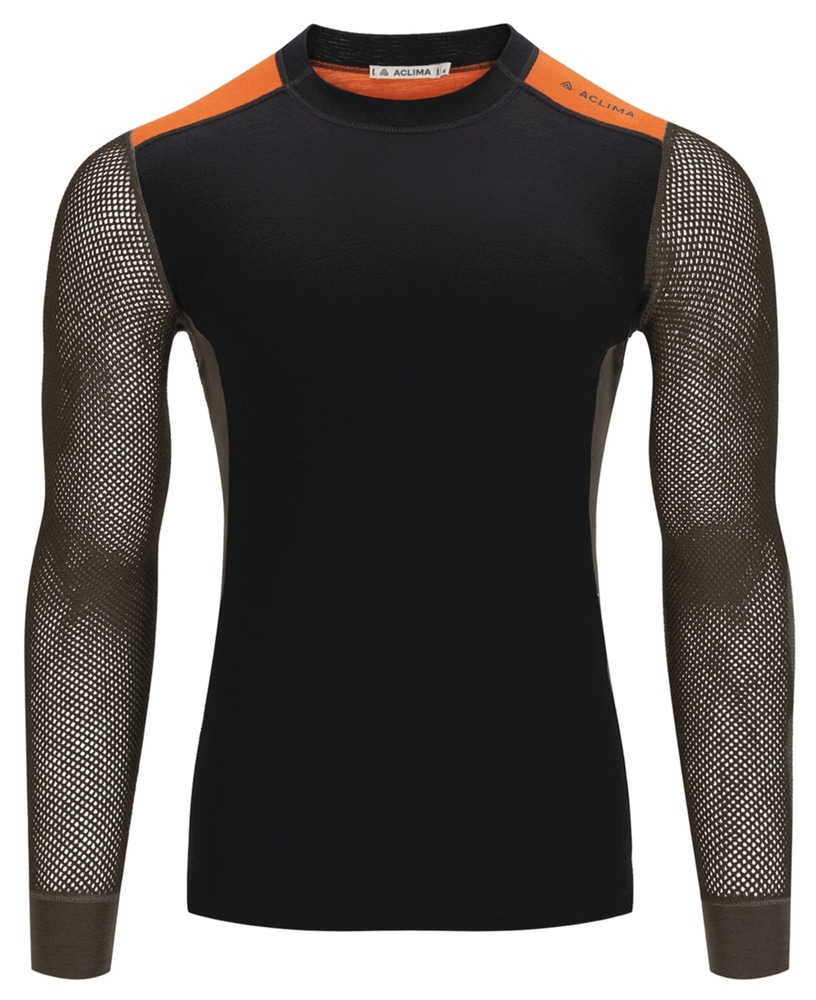 productImage: Woolnet Hybrid Crewneck Jet Black/Tarmac/Gold Flame