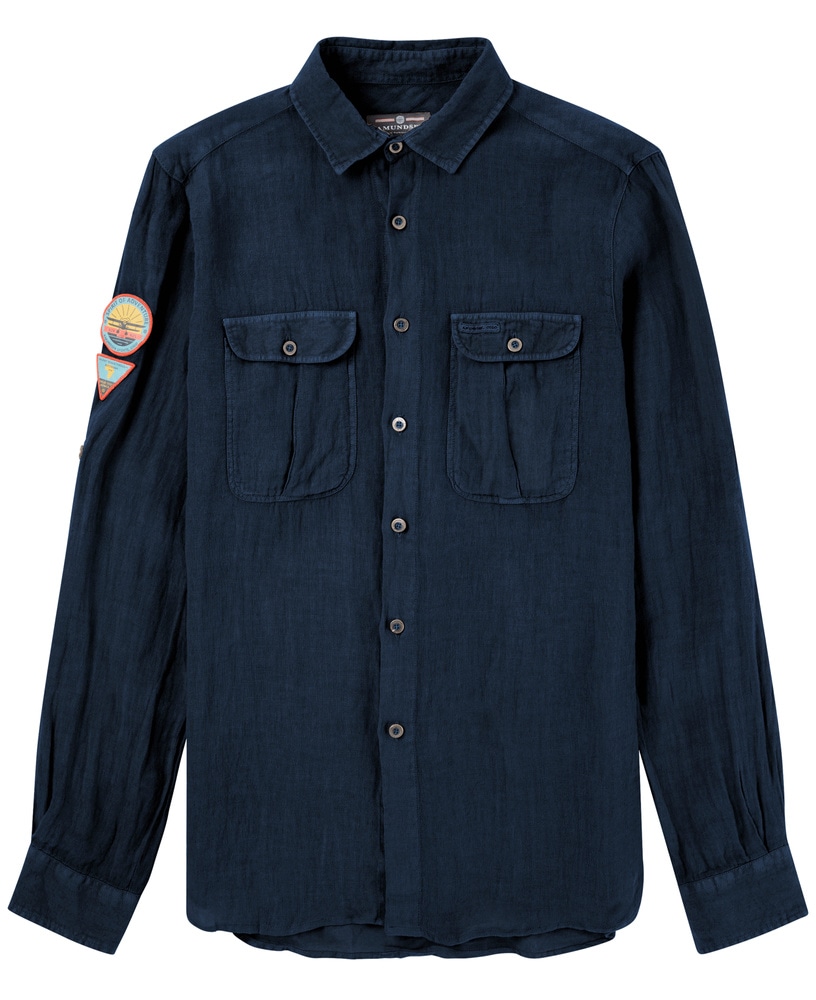 productImage: Safari Linen Shirt Mens Faded Navy