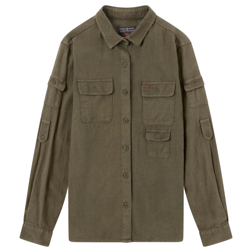 productImage: Traveller's Linen Shirt Womens Olive