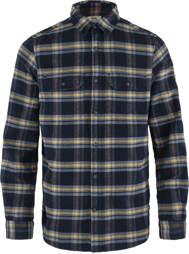 productImage: Övik Heavy Flannel Shirt M Dark Navy-Buckwheat Brown