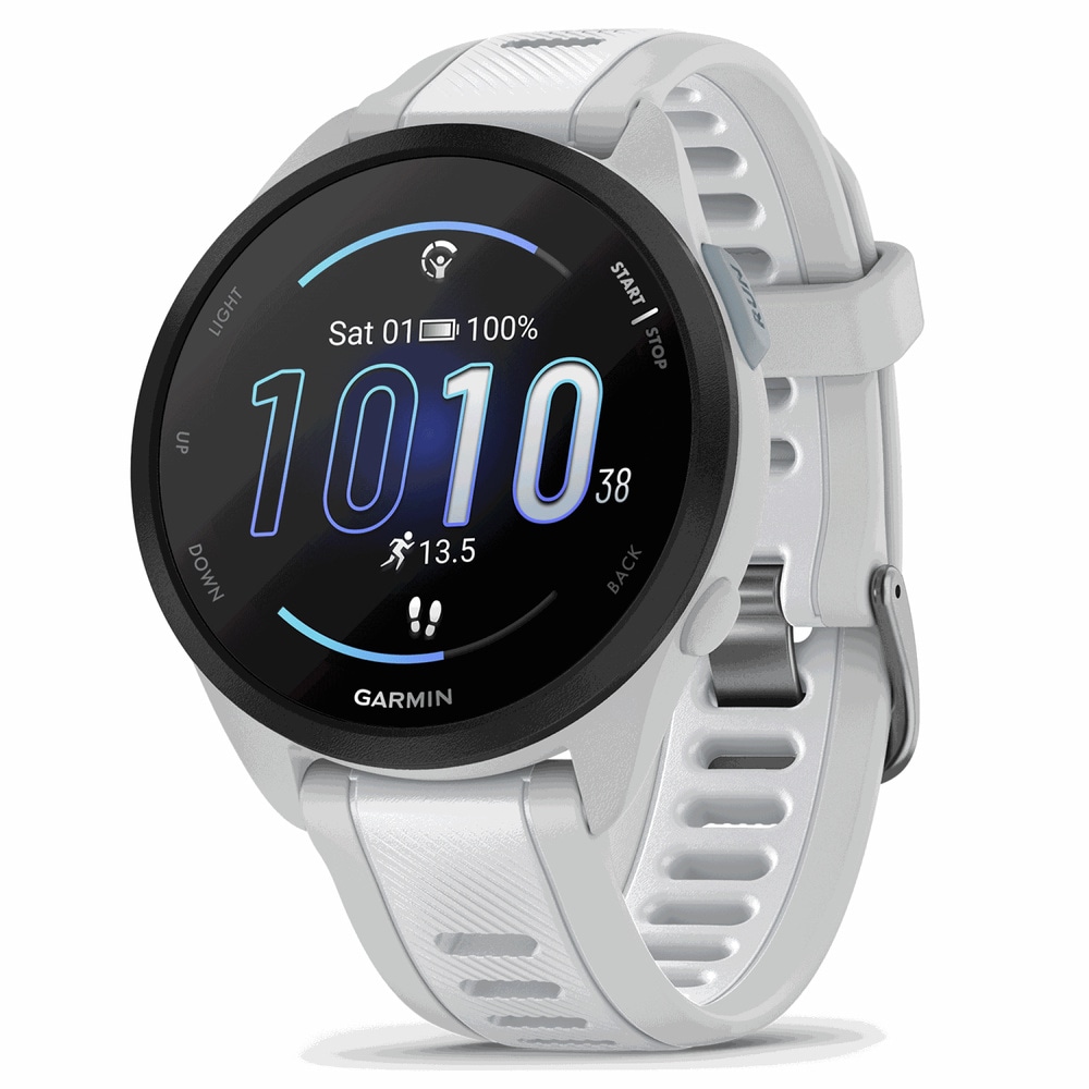 productImage: Forerunner 165 Music Mist Grey/Whitestone