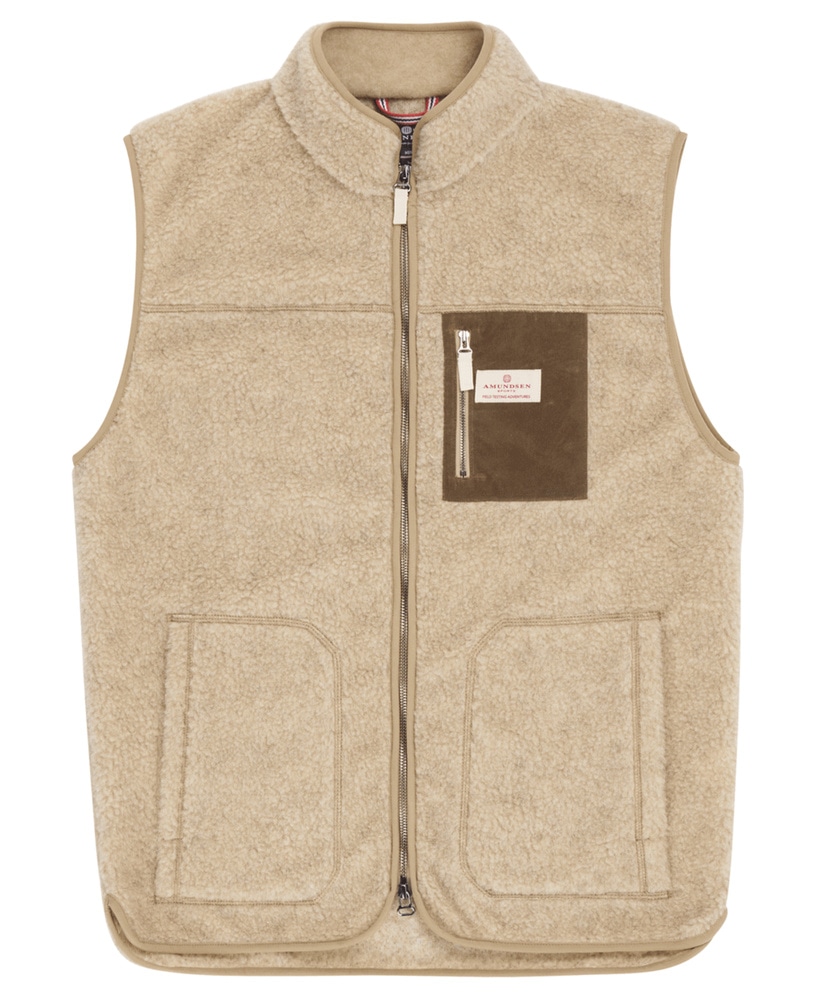 productImage: Heroes Wool Fleece Vest Mens Natural
