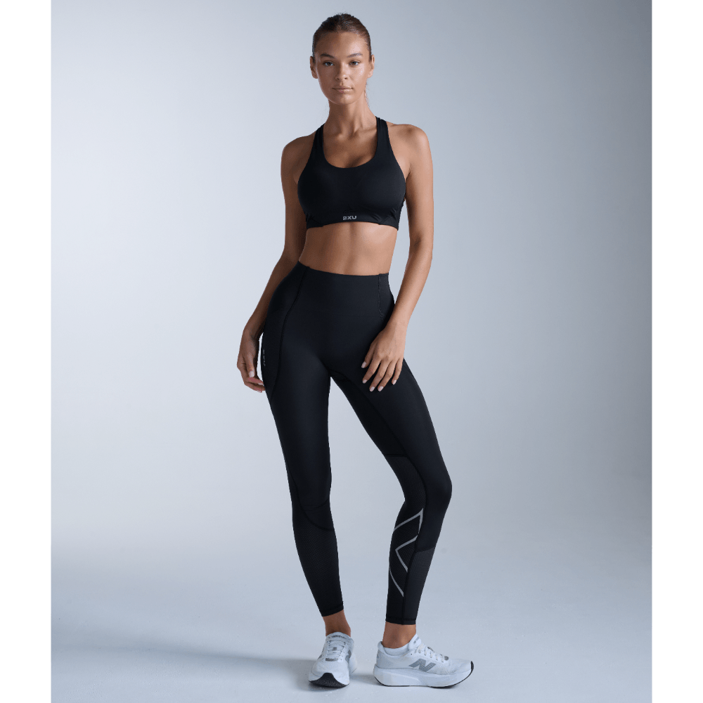 productImage: Aero Mesh Hi-Rise Compression Tights Black/Silver Reflective