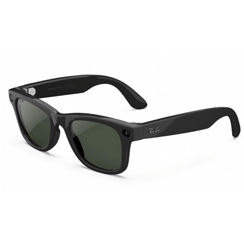 productImage: Meta Wayfarer Shiny Black Transitions Graph. Green