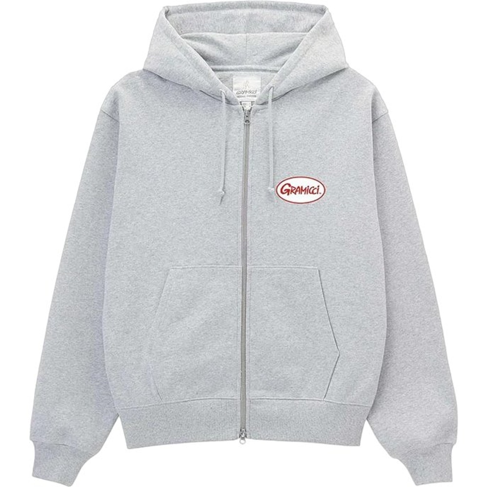 productImage: Oval Patch Zip Hooded Sweatshirt Heather Grey