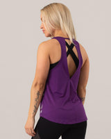 Loose Cut Tank Top Purple Wmn - XS