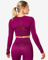 Dynamic Seamless Long Sleeve Crop Top Mulberry