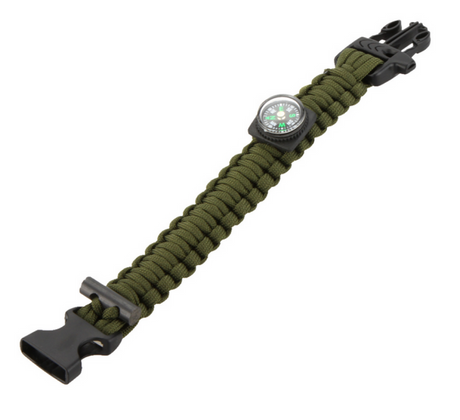 Survival Bracelet m/ Fire Starter & Compass